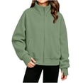 thumbnail image 1 of Mitankcoo Girls Full Zip Jacket Sweatshirt Mock Neck Long Sleeve Casual Sport Outerwear for Kids Winter Fall 5-15Y, 1 of 7