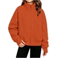 thumbnail image 1 of Mitankcoo Girls Full Zip Jacket Sweatshirt Mock Neck Long Sleeve Casual Sport Outerwear for Kids Winter Fall 5-15Y, 1 of 7