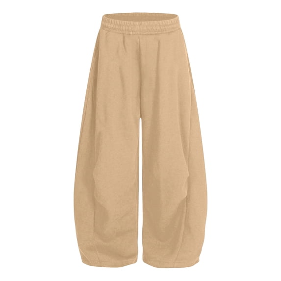 Mitankcoo Girls High Waist Sweatpants Kids Wide Leg Loose Casual Trousers with Pockets for School Daily 5-15Y