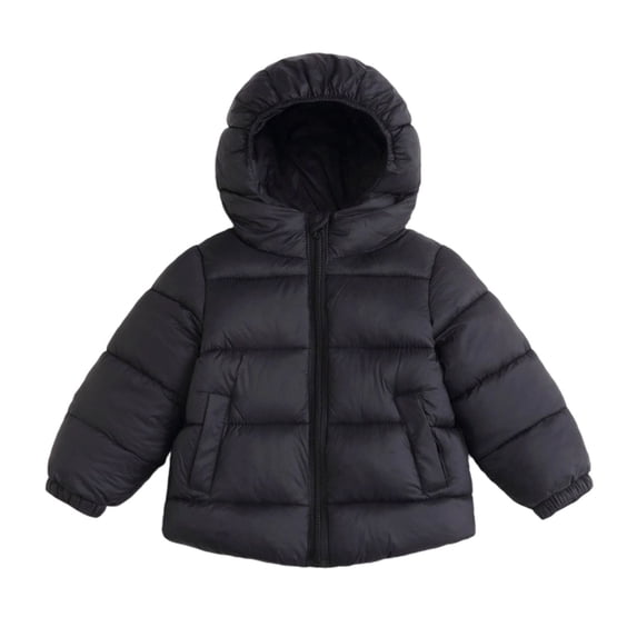 Mitankcoo Girls Hooded Puffer Jacket Quilted Warm Winter Coat with Zipper and Pockets Lightweight Outerwear 1-8Y