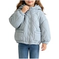 thumbnail image 1 of Mitankcoo Girls Hooded Quilted Jacket Full Zip Padded Coat with Pockets Lightweight Warm Winter Outerwear 1-10Y, 1 of 7