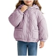 thumbnail image 1 of Mitankcoo Girls Hooded Quilted Jacket Full Zip Padded Coat with Pockets Lightweight Warm Winter Outerwear 1-10Y, 1 of 7