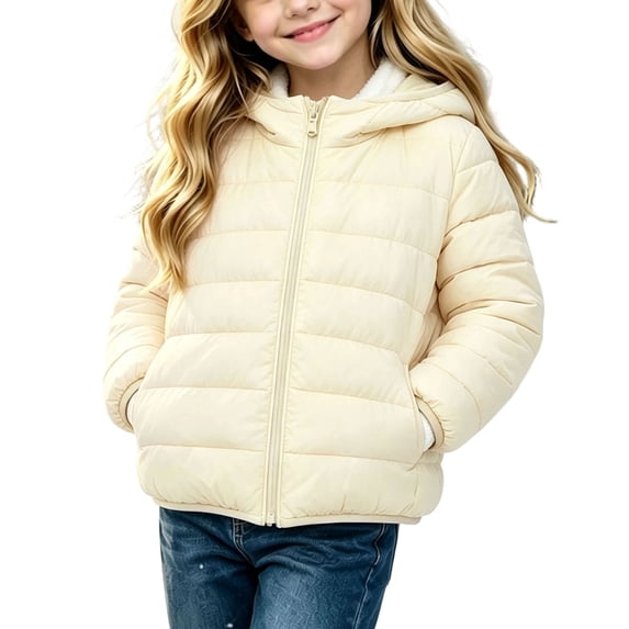 Mitankcoo Girls Lightweight Hooded Puffer Jacket Zip Up Warm Quilted Coat for Fall Winter 1-13Y