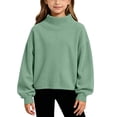 thumbnail image 1 of Mitankcoo Girls Mock Neck Ribbed Top Kids Loose Long Sleeve Pullover Sweatshirt for Fall Winter Casual Daily Outfits 4-15Y, 1 of 8