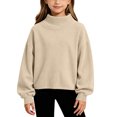 thumbnail image 1 of Mitankcoo Girls Mock Neck Ribbed Top Kids Loose Long Sleeve Pullover Sweatshirt for Fall Winter Casual Daily Outfits 4-15Y, 1 of 8