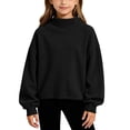 thumbnail image 1 of Mitankcoo Girls Mock Neck Ribbed Top Kids Loose Long Sleeve Pullover Sweatshirt for Fall Winter Casual Daily Outfits 4-15Y, 1 of 8