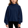thumbnail image 1 of Mitankcoo Girls Mock Neck Ribbed Top Kids Loose Long Sleeve Pullover Sweatshirt for Fall Winter Casual Daily Outfits 4-15Y, 1 of 8