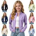 thumbnail image 1 of Mitankcoo Girls Mock Neck Zip Up Jacket Slim Long Sleeve Athletic Coat with Thumb Holes Lightweight Casual Outerwear 3-15Y, 1 of 7