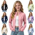 thumbnail image 1 of Mitankcoo Girls Mock Neck Zip Up Jacket Slim Long Sleeve Athletic Coat with Thumb Holes Lightweight Casual Outerwear 3-15Y, 1 of 7