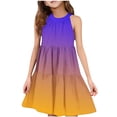 thumbnail image 1 of Mitankcoo Girls Ombre Dresses Fashion Sleeveless Halter Neck Dress for Casual Daily Comfort Wear, 1 of 6