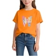 thumbnail image 1 of Mitankcoo Girls Short Sleeve Tops Cute Print Crew Neck Loose T-Shirts for Back to School & Casual 2-14Y, 1 of 6