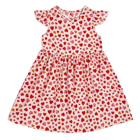 Mitankcoo Girls Summer Cotton Dresses Cute Print Sleeveless Crew Neck A-Line Dress for Daily Fashion 4-16Y