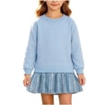 thumbnail image 1 of Mitankcoo Girls Sweatshirt Dress Long Sleeve Crew Neck Tunic Dresses with Pleated Skirt Hem for Fall Casual Daily 1-10Y, 1 of 7