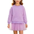 thumbnail image 1 of Mitankcoo Girls Sweatshirt Dress Long Sleeve Crew Neck Tunic Dresses with Pleated Skirt Hem for Fall Casual Daily 1-10Y, 1 of 7
