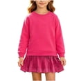 thumbnail image 1 of Mitankcoo Girls Sweatshirt Dress Long Sleeve Crew Neck Tunic Dresses with Pleated Skirt Hem for Fall Casual Daily 1-10Y, 1 of 7