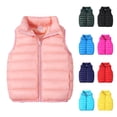 thumbnail image 1 of Avrntaa Kids Boys Girls Puffer Vest Toddler Solid Color Coat Winter Lightweight Sleeveless Zipper Up Jacket, 1 of 5