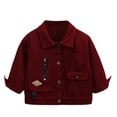 thumbnail image 1 of Mitankcoo Kids Cargo Jacket Boys Lapel Button Down Multi‑Pocket Embroidered Casual Outerwear for Winter Fall 1-12Y, 1 of 7