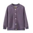 thumbnail image 1 of Mitankcoo Kids Fleece Lined Jacket Button‑Up Raglan Long Sleeve Warm Casual Outerwear Coat for Fall Winter, 1 of 2