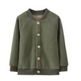 thumbnail image 1 of Mitankcoo Kids Fleece Lined Jacket Button‑Up Raglan Long Sleeve Warm Casual Outerwear Coat for Fall Winter, 1 of 2
