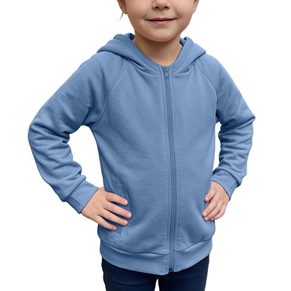 Mitankcoo Kids Full Zip Hoodie Jacket Raglan Long Sleeve Lightweight Sweatshirt with Pockets Fall Winter Casual Coat