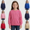 thumbnail image 1 of Mitankcoo Long Sleeve Tops for Girls Crew Neck Solid Sweatshirt Multi-color Casual Daily Kid Pullover, 1 of 8