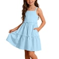 thumbnail image 1 of Mitankcoo Ruffle Dresses for Girls Square Neck Sleeveless Layered Dress Summer & Spring Casual Everyday, 1 of 7
