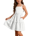 thumbnail image 1 of Mitankcoo Ruffle Dresses for Girls Square Neck Sleeveless Layered Dress Summer & Spring Casual Everyday, 1 of 7