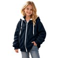 thumbnail image 1 of Mitankcoo Sherpa Hooded Jacket for Girls Warm Fleece Zip Up Long Sleeve Hoodie Fall Winter Coat Outerwear, 1 of 6