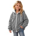 thumbnail image 1 of Mitankcoo Sherpa Hooded Jacket for Girls Warm Fleece Zip Up Long Sleeve Hoodie Fall Winter Coat Outerwear, 1 of 6