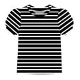thumbnail image 1 of Mitankcoo Striped Shirts for Girls Puff Sleeve Crew Neck Tops Blouse for Daily Casual & School 4-15Y, 1 of 8