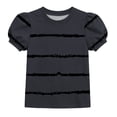 thumbnail image 1 of Mitankcoo Striped Shirts for Girls Puff Sleeve Crew Neck Tops Blouse for Daily Casual & School 4-15Y, 1 of 8