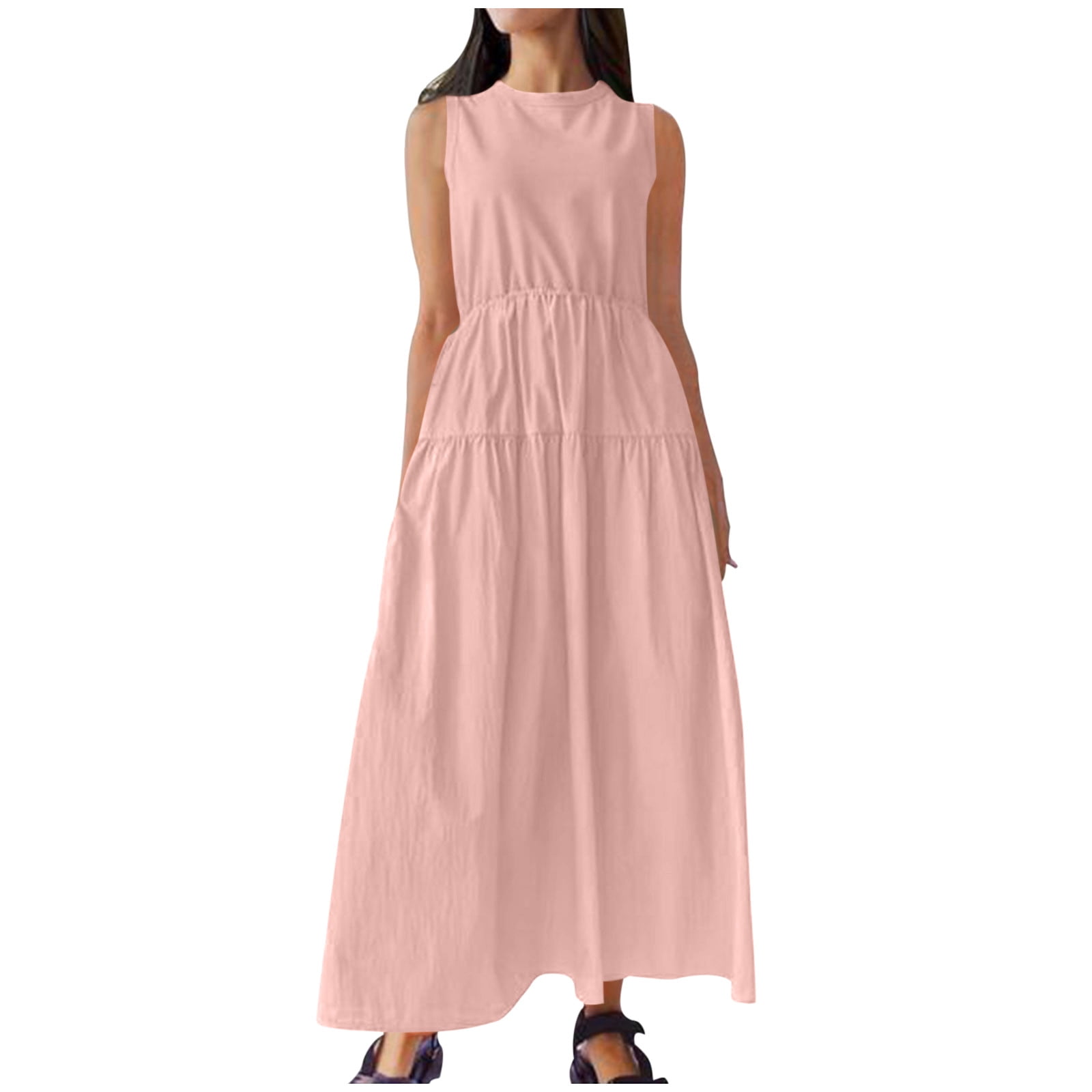 Mitankcoo Women Summer Dresses on Clearance Mock Neck Sleeveless Tank