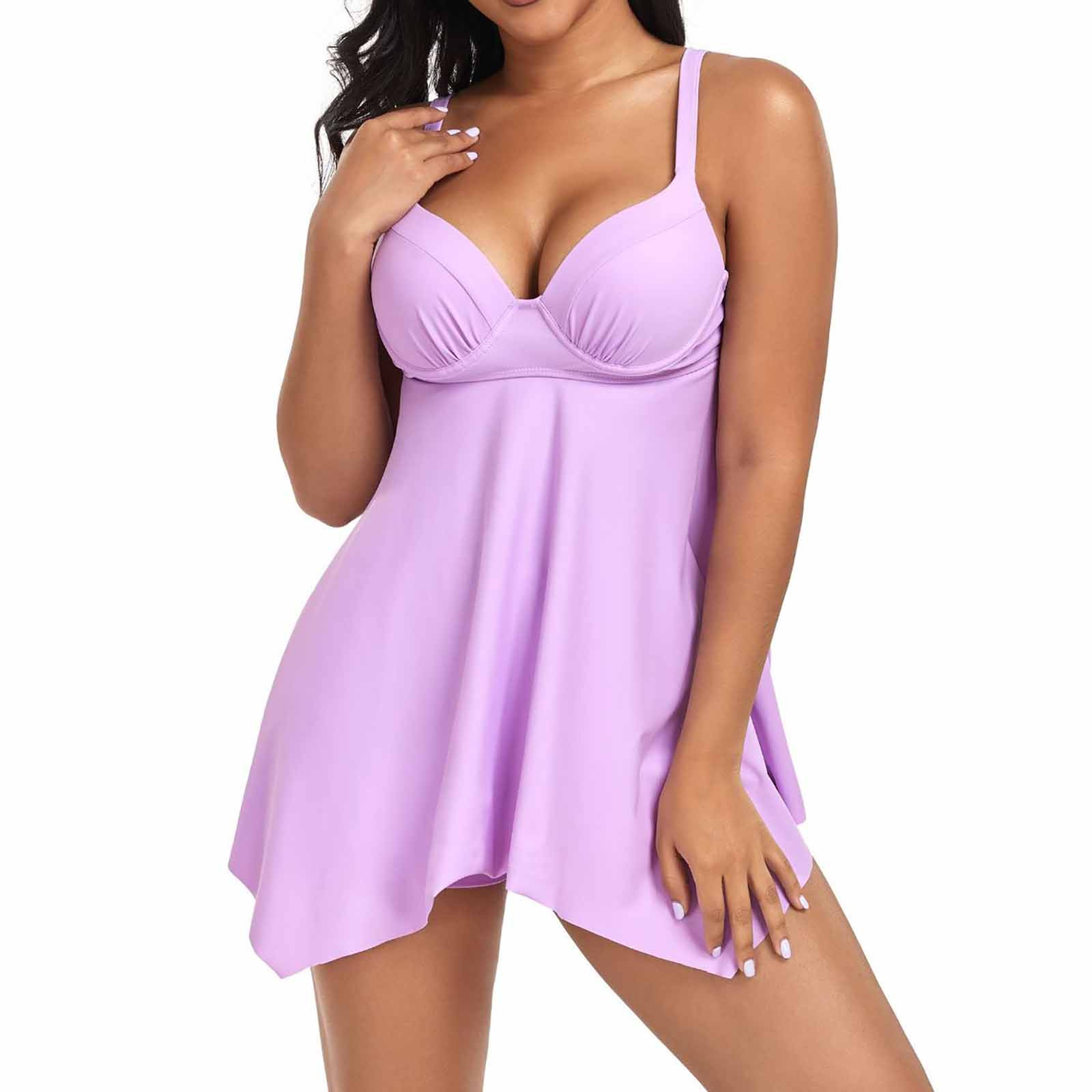 Mitankcoo Women's 2 Piece Tankini Swimsuit High Waisted Bathing Suit