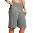 thumbnail image 1 of Mitankcoo Women's Bermuda Yoga Shorts - Stretch Workout Fabric - Casual Athletic Cropped Pants, 1 of 9