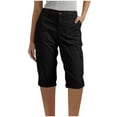 thumbnail image 1 of Mitankcoo Women's Cargo Bermuda Shorts - Elastic Waist Button Closure - Relaxed Fit Pant with Pockets, 1 of 8