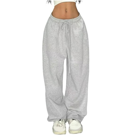 Mitankcoo Women's Elastic Waist Loose Pants - Solid Color with Pockets - Comfortable Casual Long Trousers