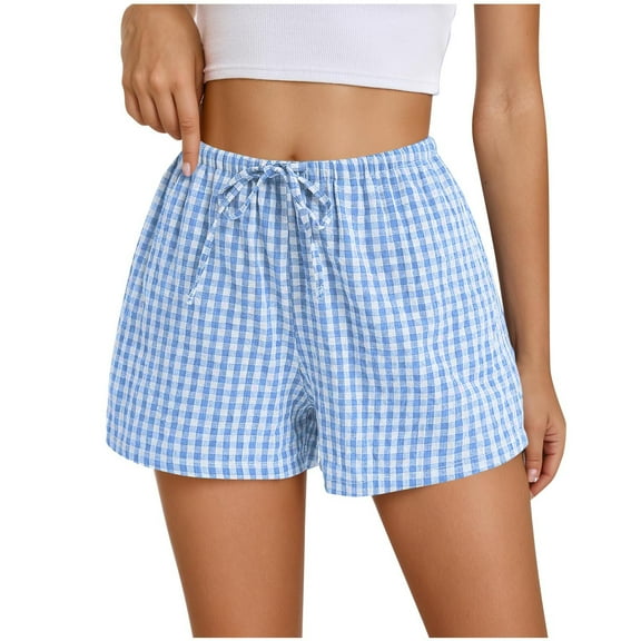 Mitankcoo Women's Striped Sleep Shorts - Drawstring Elastic Waist - Cropped Comfort Homewear Short Pants