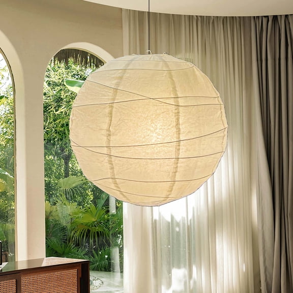 Mitavade 15" Round Lamp Shades Curves Lanterns Large Ceiling Light Covers for Living Room Kitchen Island