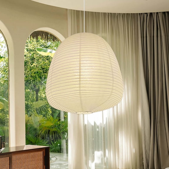 17.5" Paper Lamp Shades Pendant Light Covers Boho Mid Century Lanterns for Living Room Bedroom Spring Home Decor