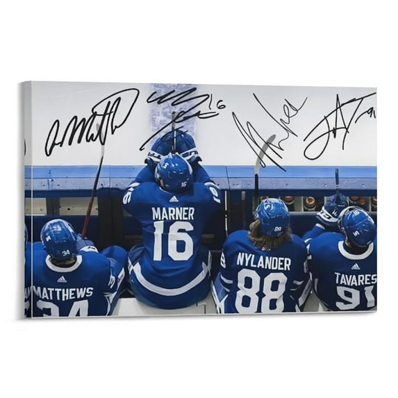 Mitch Marner Auston Matthews William Nylander John Tavares Signed Poster Artworks Canvas Poster Room Aesthetic Wall Art Prints Home Modern Decor Gifts 24x36inch(60x90cm)
