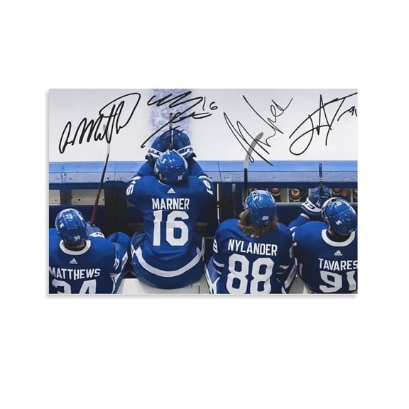 Mitch Marner Auston Matthews William Nylander John Tavares Signed Poster Poster Decorative Painting Canvas Wall Art Living Room Posters Bedroom Painting 08x12inch(20x30cm)