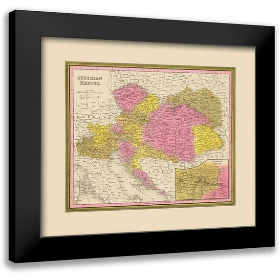 Mitchell 17x15 Black Modern Framed Museum Art Print Titled - Austrian Empire - Mitchell 1846