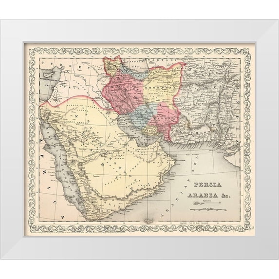 Mitchell 23x20 White Modern Wood Framed Museum Art Print Titled - Middle East Persia Arabia - Mitchell 1857