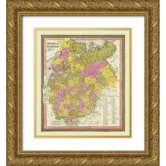 Mitchell 26x29 Gold Ornate Wood Framed with Double Matting Museum Art Print Titled - Europe Russia - Mitchell 1846