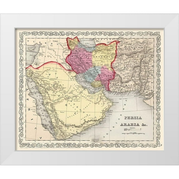 Mitchell 31x26 White Modern Wood Framed Museum Art Print Titled - Middle East Persia Arabia - Mitchell 1857