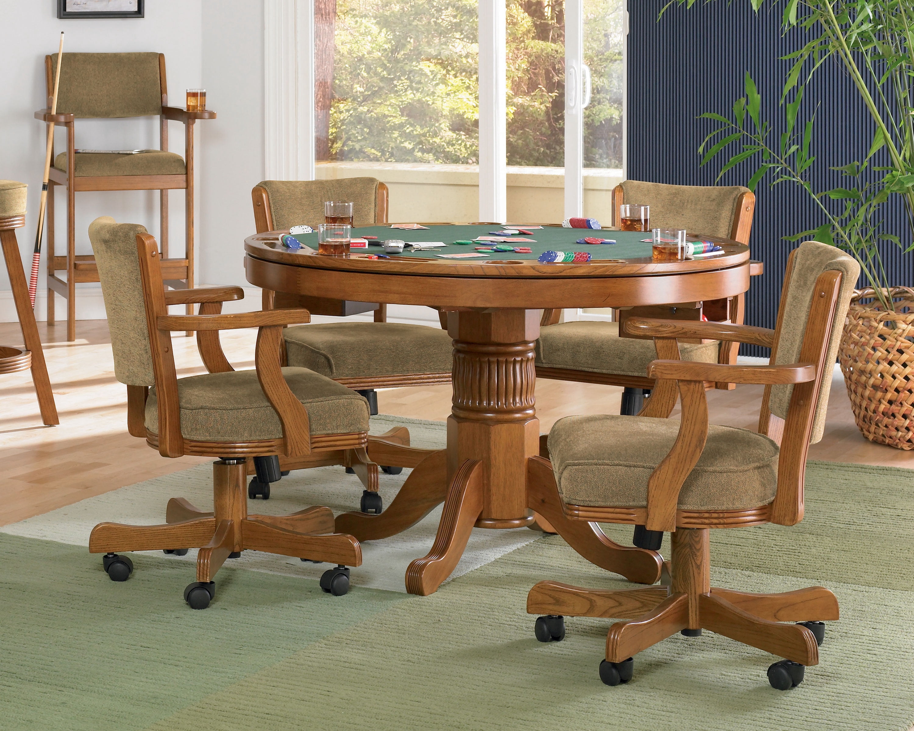 Mitchell 5-piece Multi-Game Table Set with Poker & Dining Chairs in ...