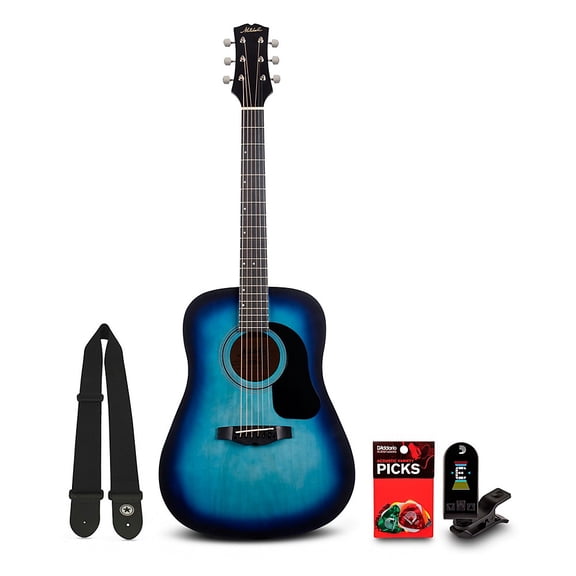 Mitchell Launch D75S Starter Dreadnought Acoustic Guitar With Accessories - Blue Burst
