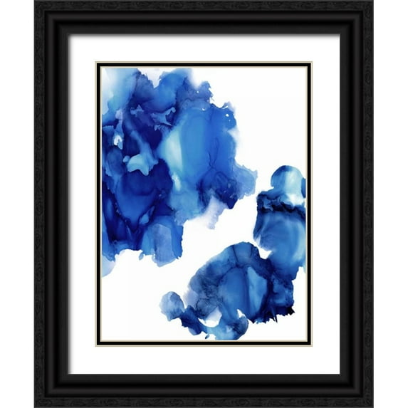 Mitchell, Lauren 15x18 Black Ornate Wood Framed with Double Matting Museum Art Print Titled - Elevate in Indigo