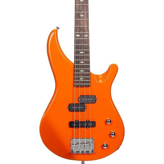 Mitchell MB100 Fretted 4-String Solid Body Bass Guitar Orange
