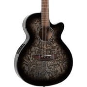 Mitchell Exotic Series MX430QAB Quilted Ash Burl Acoustic-Electric Guitar - Midnight Black Edge Burst